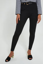 تنزيل الصورة على معرض الصور، Redtag-Black-Skinny-Fit-Waist-Details-Legging-Leggings-Women&#39;s-0
