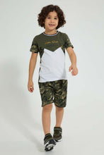 Load image into Gallery viewer, Redtag-Green-Little-Dude-Print-Cut-N-Sew-Shorts-Set-Sets-Boys-2 to 8 Years
