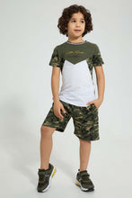 Load image into Gallery viewer, Redtag-Green-Little-Dude-Print-Cut-N-Sew-Shorts-Set-Sets-Boys-2 to 8 Years
