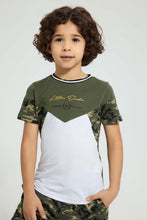 Load image into Gallery viewer, Redtag-Green-Little-Dude-Print-Cut-N-Sew-Shorts-Set-Sets-Boys-2 to 8 Years
