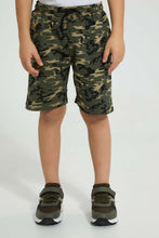 Load image into Gallery viewer, Redtag-Green-Little-Dude-Print-Cut-N-Sew-Shorts-Set-Sets-Boys-2 to 8 Years
