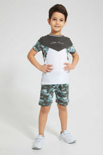 Load image into Gallery viewer, Redtag-Grey-Little-Dude-Print-Cut-N-Sew-Shorts-Set-Sets-Boys-2 to 8 Years
