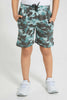 Redtag-Grey-Little-Dude-Print-Cut-N-Sew-Shorts-Set-Sets-Boys-2 to 8 Years