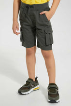 تنزيل الصورة على معرض الصور، Redtag-Olive-Pull-On-Cargo-Short-Pull-On-Shorts-Boys-2 to 8 Years
