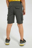 Redtag-Olive-Pull-On-Cargo-Short-Pull-On-Shorts-Boys-2 to 8 Years