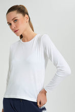 Load image into Gallery viewer, Redtag-White-Plain-Long-Sleeve-T-Shirt-Active-Tees-Women&#39;s-
