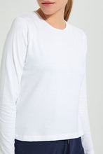 Load image into Gallery viewer, Redtag-White-Plain-Long-Sleeve-T-Shirt-Active-Tees-Women&#39;s-
