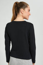 Load image into Gallery viewer, Redtag-Black-Plain-Long-Sleeve-T-Shirt-Active-Tees-Women&#39;s-
