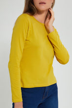 Load image into Gallery viewer, Redtag-Yellow-Plain-Long-Sleeve-T-Shirt-Active-Tees-Women&#39;s-
