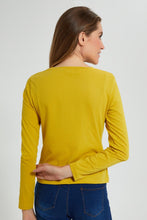 Load image into Gallery viewer, Redtag-Yellow-Plain-Long-Sleeve-T-Shirt-Active-Tees-Women&#39;s-
