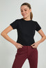 Redtag-Black-Plain-Short-Sleeve-Crew-Neck-T-Shirt-Active-Tees-Women's-