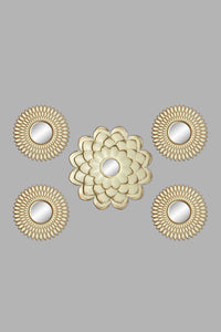Redtag-White-Floral-Decorative-Wall-Mirror-Set-(5-piece)-Mirrors-Home-Decor-0