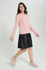 Redtag-Pink-Pullover-With-Bow-Jumpers-Senior-Girls-9 to 14 Years