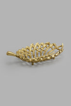 Load image into Gallery viewer, Redtag-Gold-Metal-Leaf-Decorative-Platter-Platter-Home-Decor-
