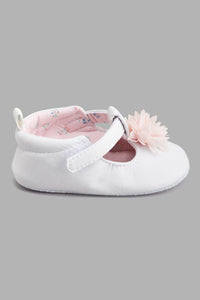 Redtag-White-Pram-Shoe-Pumps-Baby-0 to 18 Months