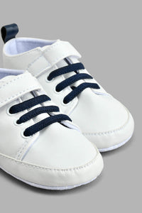 Redtag-White-Pram-Shoe-Colour:White,-Filter:Baby-Footwear-(0-to-18-Mths),-NBF-Casual-Shoes,-New-In,-New-In-NBF-FOO,-Non-Sale,-S22B,-Section:Kidswear-Baby-0 to 18 Months