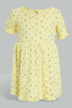 Load image into Gallery viewer, Redtag-Yellow-Distsy-Floral-Dress-Dresses-Baby-0 to 12 Months
