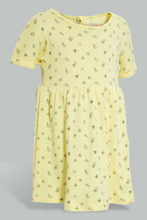 Load image into Gallery viewer, Redtag-Yellow-Distsy-Floral-Dress-Dresses-Baby-0 to 12 Months
