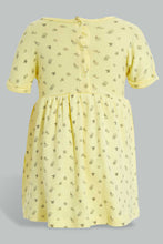 Load image into Gallery viewer, Redtag-Yellow-Distsy-Floral-Dress-Dresses-Baby-0 to 12 Months
