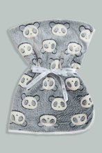 Load image into Gallery viewer, Redtag-Charcoal-Panda-Jcquard-Blanket-Baby-Blankets-Baby-0 to 12 Months
