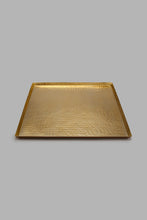 Load image into Gallery viewer, Redtag-Gold-Metal-Square-Hammered-Platter-Serving-Platters-Home-Dining-
