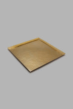 Load image into Gallery viewer, Redtag-Gold-Metal-Square-Hammered-Platter-Serving-Platters-Home-Dining-
