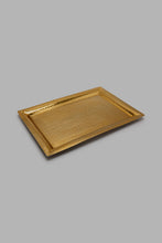 Load image into Gallery viewer, Redtag-Gold-Rectangle-Metal-Tray-Hammered-Trays-Home-Dining-
