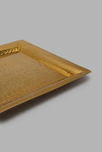 Load image into Gallery viewer, Redtag-Gold-Rectangle-Metal-Tray-Hammered-Trays-Home-Dining-
