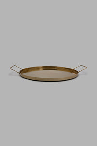 Redtag-Gold-Metal-Round-Tray-Trays-Home-Dining-