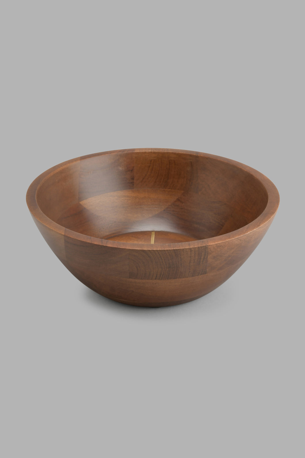 Redtag-Brown-Wooden-Round--Bowl-With-Brass-Wire-Embellishment-With-Gold-Aluminum-Handles-Bowls-Home-Dining-