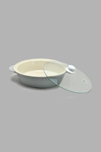 Redtag-Grey-Embossed-Round-Baking-Dish-With-Glass-Lid-Bakeware-Home-Dining-