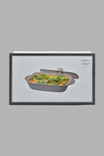 Load image into Gallery viewer, Redtag-Grey-Embossed-Rectangle-Baking-Dish-With-Glass-Lid-(Large)-Trays-Home-Dining-
