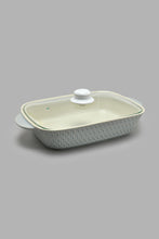 Load image into Gallery viewer, Redtag-Grey-Embossed-Rectangle-Baking-Dish-With-Glass-Lid-(Large)-Trays-Home-Dining-
