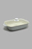 Redtag-Grey-Embossed-Rectangle-Baking-Dish-With-Glass-Lid-(Large)-Trays-Home-Dining-