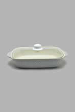 Load image into Gallery viewer, Redtag-Grey-Embossed-Rectangle-Baking-Dish-With-Glass-Lid-(Large)-Trays-Home-Dining-
