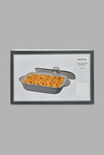 Load image into Gallery viewer, Redtag-Grey-Embossed-Rectangle-Baking-Dish-With-Glass-Lid-(Medium)-Trays-Home-Dining-
