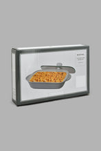 Load image into Gallery viewer, Redtag-Grey-Embossed-Rectangle-Baking-Dish-With-Glass-Lid-(Medium)-Trays-Home-Dining-
