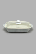 Load image into Gallery viewer, Redtag-Grey-Embossed-Rectangle-Baking-Dish-With-Glass-Lid-(Medium)-Trays-Home-Dining-
