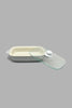 Redtag-Grey-Embossed-Rectangle-Baking-Dish-With-Glass-Lid-(Medium)-Trays-Home-Dining-