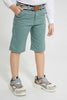 Redtag-Green-Dobby-Shorts-With-Belt-Shorts-Boys-2 to 8 Years