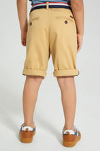 Load image into Gallery viewer, Redtag-Stone-Dobby-Shorts-With-Belt-Shorts-Boys-2 to 8 Years
