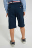 Redtag-Navy-Dobby-Shorts-With-Belt-Shorts-Boys-2 to 8 Years