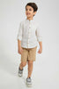 Redtag-Beige-Elasticated-Poplin-Short-Shorts-Boys-2 to 8 Years