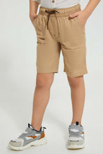 Load image into Gallery viewer, Redtag-Beige-Elasticated-Poplin-Short-Shorts-Boys-2 to 8 Years
