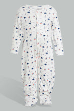 Load image into Gallery viewer, Redtag-Navy-And-Red-Whale-Sleep-Suit-Sleepsuits-Baby-0 to 12 Months
