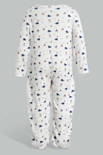 Load image into Gallery viewer, Redtag-Navy-And-Red-Whale-Sleep-Suit-Sleepsuits-Baby-0 to 12 Months
