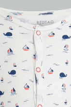 Load image into Gallery viewer, Redtag-Navy-And-Red-Whale-Sleep-Suit-Sleepsuits-Baby-0 to 12 Months
