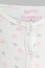 Load image into Gallery viewer, Redtag-Pink-And-White-Polka-Dot-Sleepsuit-Sleepsuits-Baby-0 to 12 Months
