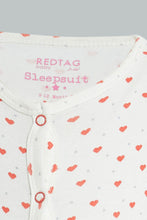 Load image into Gallery viewer, Redtag-Red-And-Grey-Heart-Print-Sleep-Suit-Colour:Red,-Filter:Baby-(0-to-12-Mths),-NBF-Sleepsuits,-New-In,-New-In-NBF,-Non-Sale,-PPE,-S22B,-Section:Kidswear-Baby-0 to 12 Months
