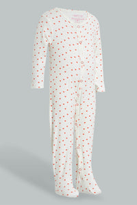 Redtag-Red-And-Grey-Heart-Print-Sleep-Suit-Colour:Red,-Filter:Baby-(0-to-12-Mths),-NBF-Sleepsuits,-New-In,-New-In-NBF,-Non-Sale,-PPE,-S22B,-Section:Kidswear-Baby-0 to 12 Months